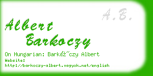 albert barkoczy business card